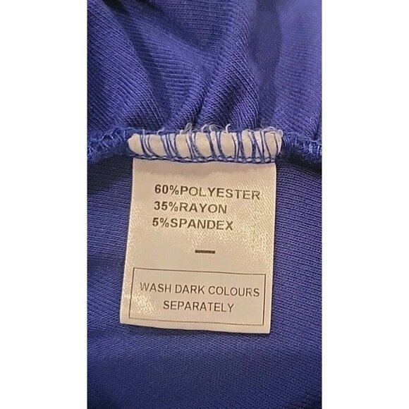 Amazon Royal Blue Large Womens Shirred Waist Draped Long Sleeve Shirt Navy Blue - Picture 7 of 8